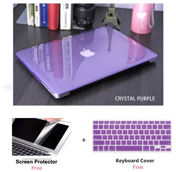 

Crystal Laptop Hard Case+Screen Protector +Keyboard Cover For Apple Macbook Pro Air with/out Touch Bar 11 12 13 15 inch