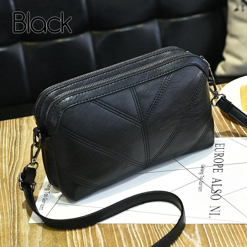 ZMQN модные женские туфли Курьерские сумки небольшой лоскут сумки через плечо дамская сумка черный сумки 2 Слои из искусственной кожи высокое качество курьерские A548 - Цвет: Black