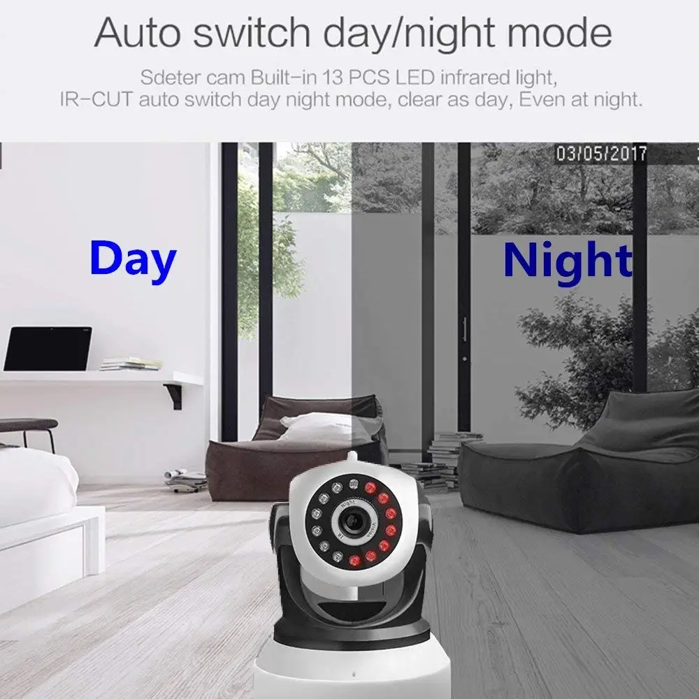 Wireless Wi-Fi Security Camera 1080p HD Pan Tilt IP Network Surveillance Webcam Day Night Vision, Baby Monitor,CamHi APP