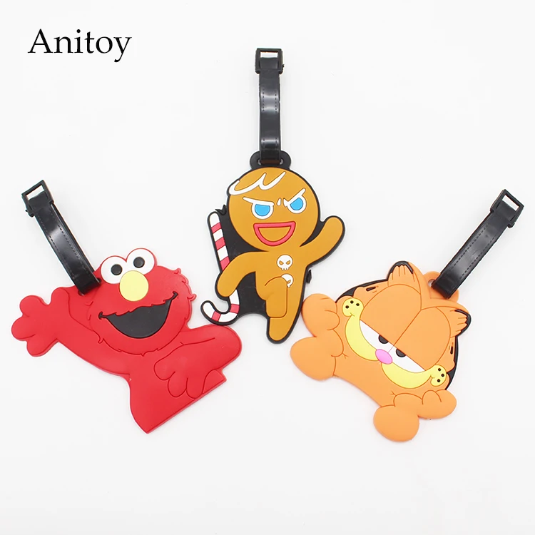 

Sesame Street ELMO Cute Garfield creative silicone luggage tag pendants Cartoon hang tags checked brand tourist products KT2719