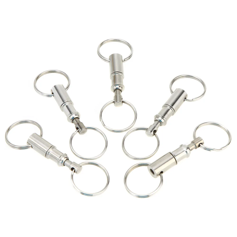 5Pcs Removable Keychain Premium Quick Release Pull Apart Detachable Key Chain with Two Split