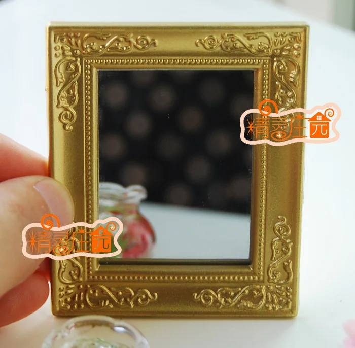 MINI dollhouse miniature Mini furniture accessories for Roman gold framed mirror good workmanship