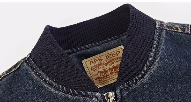 AFS JEEP брендовая мужская джинсовая куртка Повседневная Мужская s джинсовая куртка размера плюс M-4XL jaqueta masculina стоячий воротник мужские куртки пальто