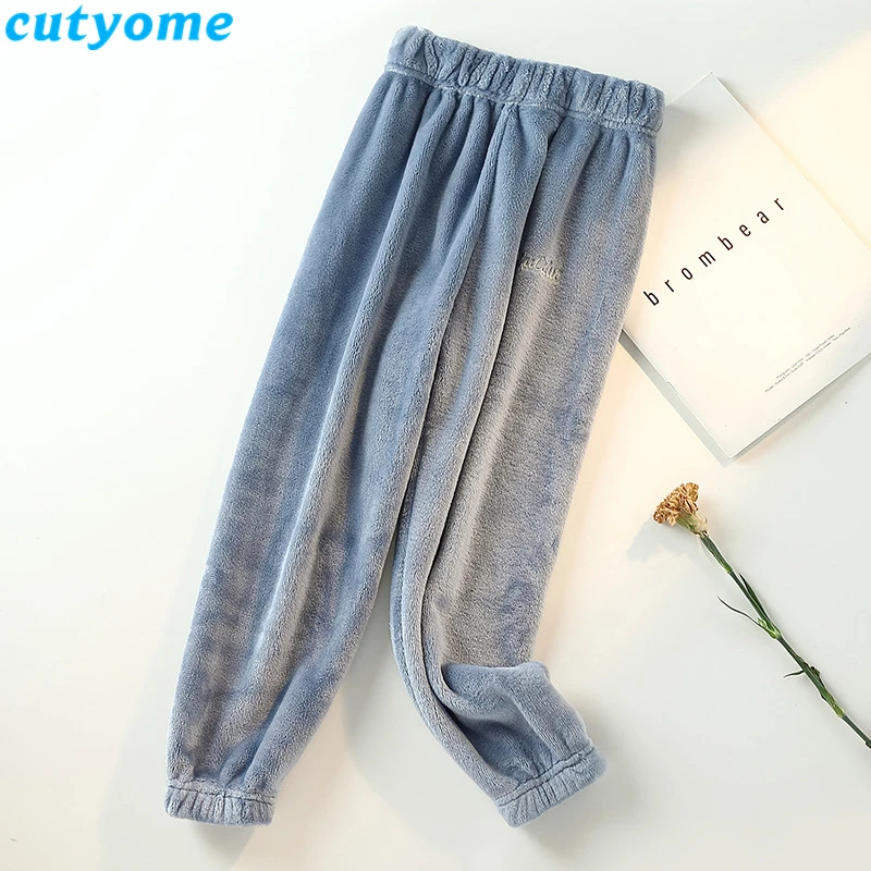 Cutyome/Детские флисовые штаны Зимние повседневные штаны для малышей теплые бархатные утолщающие Брюки Одежда для мальчиков и девочек-подростков 12-14 лет