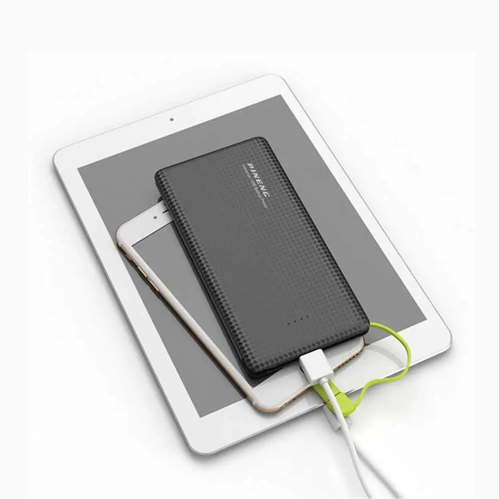 Original Pineng PN951 Power Bank 10000mAh USB BuiltIn Charging Cable External Battery Charger for iPhone8/X Samsung Xiaomi