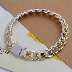 Exquisite Silver 10mm Chain Bracelet - Elegant Unisex Fashion Jewelry Gift (H091 10MM)