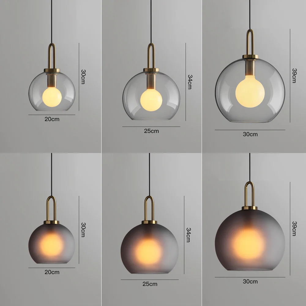 Postmodern ins Pendant Lights Luxury Restaurant Lamps Nordic Bar Bedroom Bedside Glass Ball Single Hanging Lamp