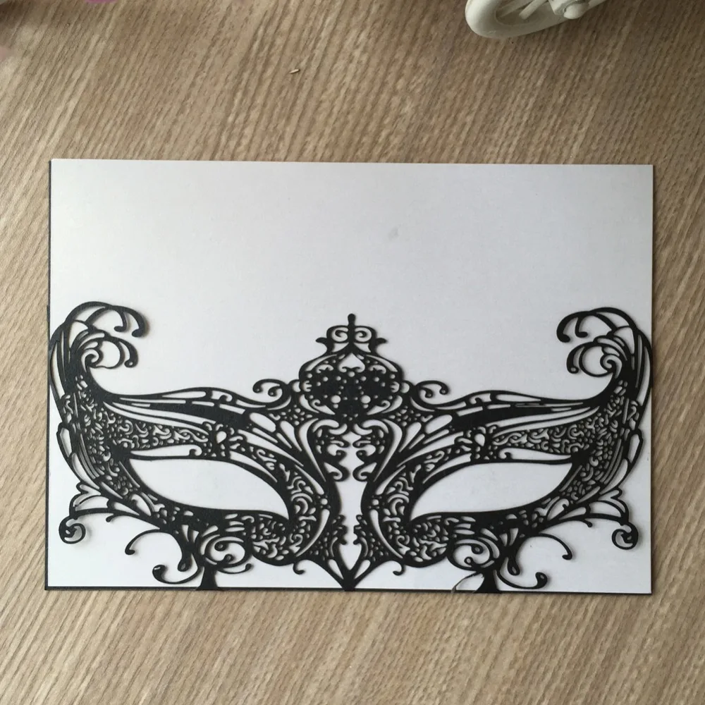 100pcs Carnival Mask Theme Party Wedding Invitation Card Carved Crafts Birthday Favor Greeting card Decora | Дом и сад