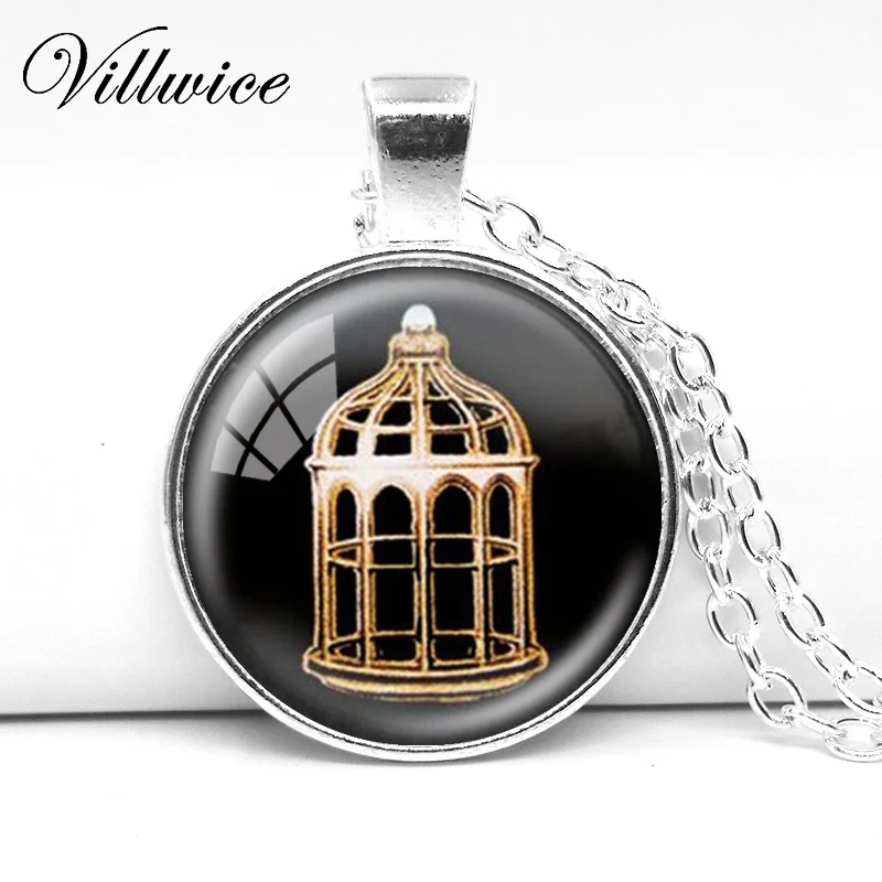Новинка 2017 ожерелье чокер Bioshock Infinite Bird Cage винтажные стеклянные кулоны с кулоном и