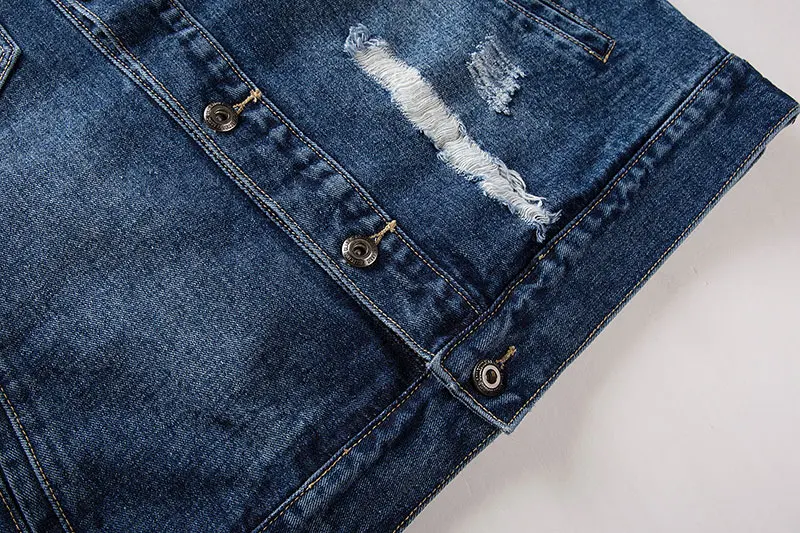 Distressed Ripped Denim Jacket 8