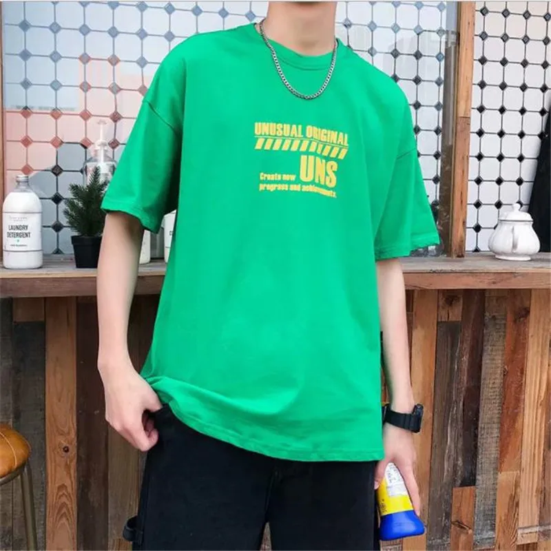 Harajuku футболка мужская летние хип-хоп футболки одежда в уличном стиле с принтом из мультфильмов футболки с коротким рукавом Повседневный Топ из хлопка