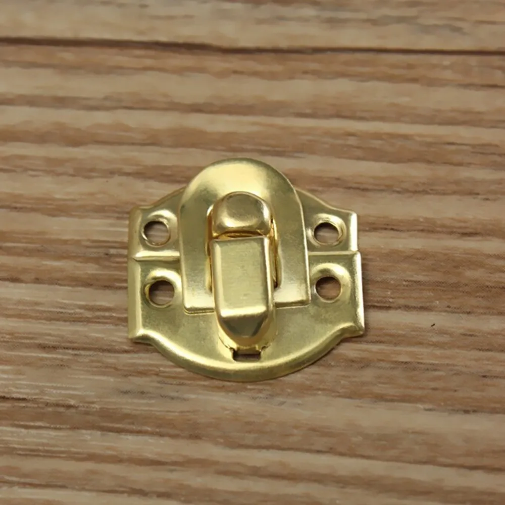 

Cheap 12Pcs Golden Wine box Jewelry box hardware Latch Box lock Buckles wooden box Hasp lock economy and durability