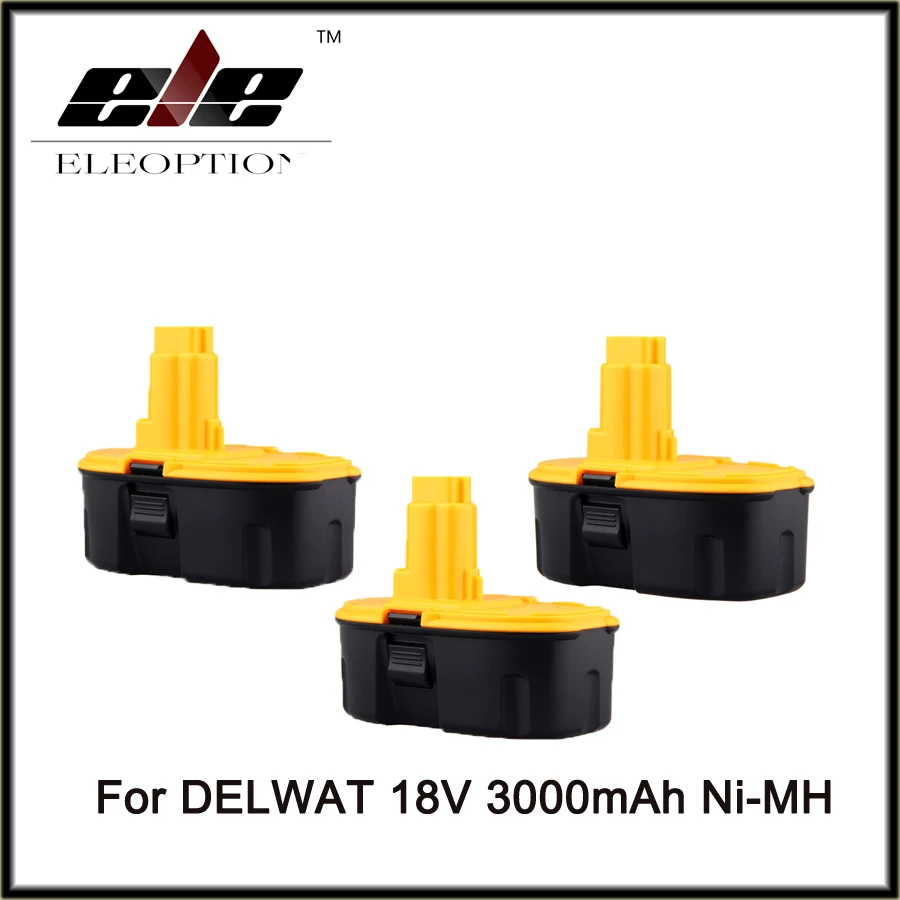 

3 pcs Eleoption Ni-MH 18V 3000mAh 3.0Ah Power Tool Battery For Dewalt DC9096 DW9096 DE9095 DE9096 DE9098 DW9095 DW9096 DW9098