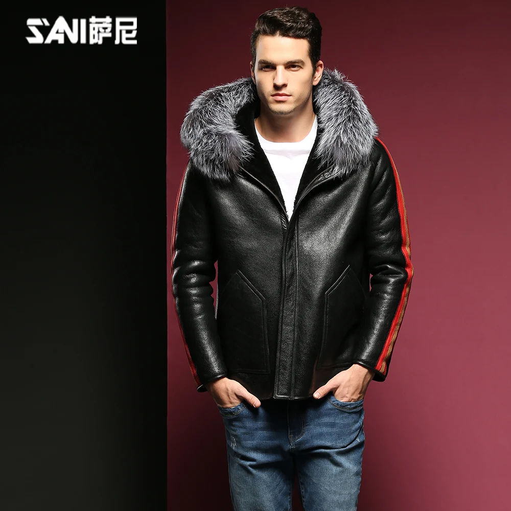 sobretudo de pele masculino