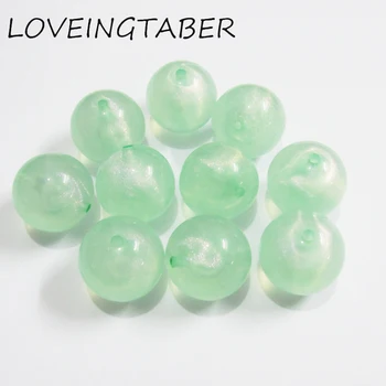 

Newest ! 12mm/20mm Mint Green Color Transparent Illusion Glitter Beads