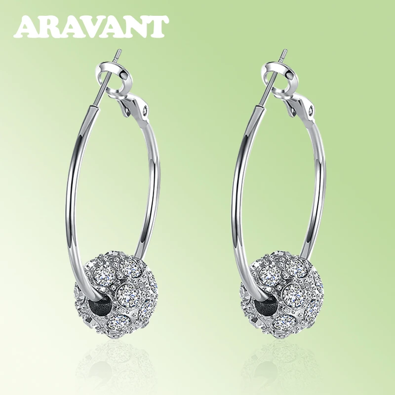 

2019 New Arrival Anti-Allergy Hoop Earring Rhinestone Earrings For Women Wedding Party Jewelry