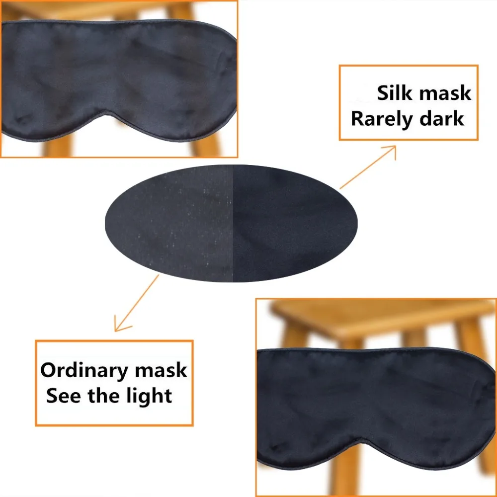 Filled Pure Silk EyeShade Sleeping Eye Mask Cover Eyepatch Blindfolds Eyeshade Health Sleep Shield Light Goggles Earplugs Free (3)