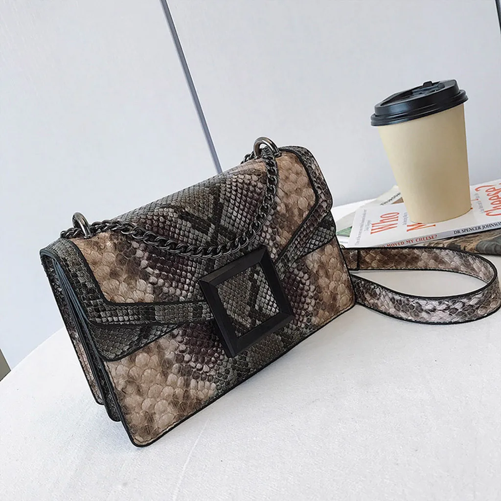 Роскошные женские сумки, дизайнерская женская сумка со змеиным принтом, кожаная сумка на плечо, винтажная сумка-мессенджер через плечо