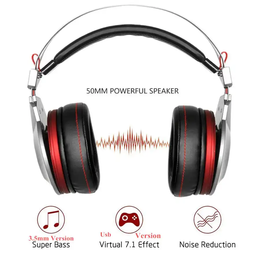 Xiberia K5 سماعات الألعاب مع هيئة التصنيع العسكري Usb 7 1 الصوت