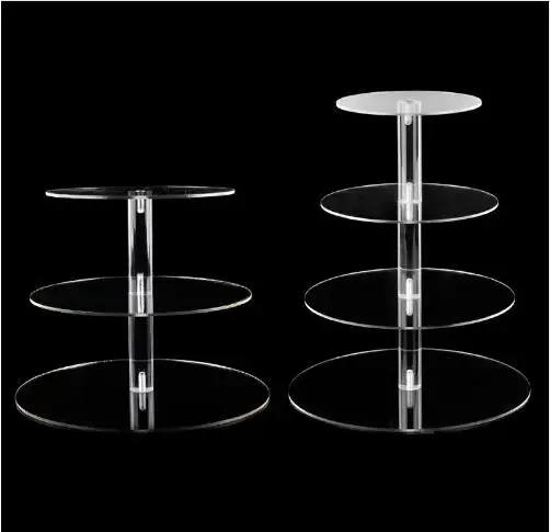 3/4 Tier Clear Acrylic Cake Stand Set Round Cupcake Wedding Display Transparent | Дом и сад