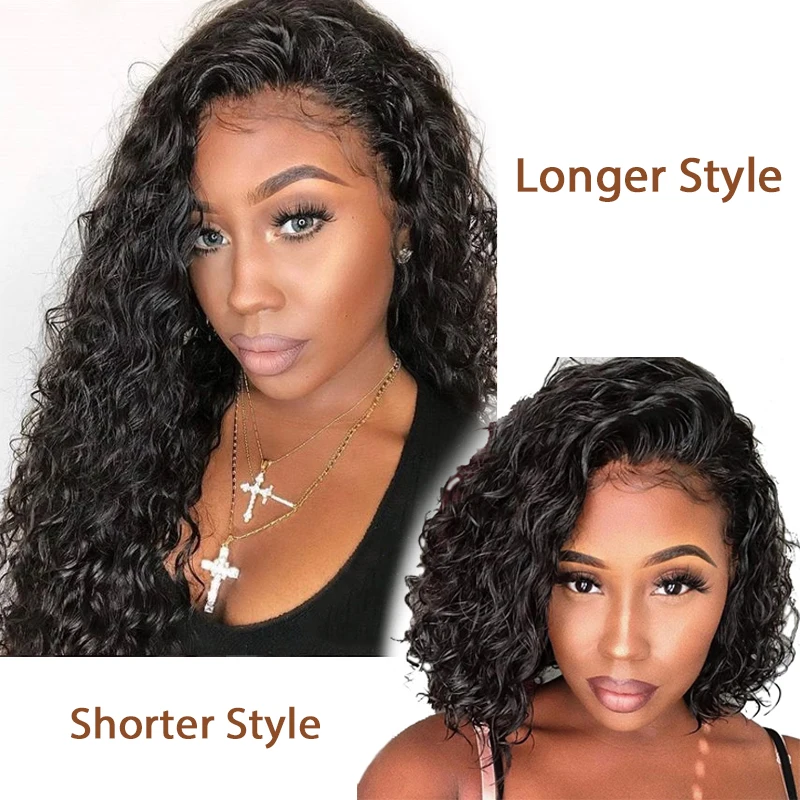 Short Human Hair Wigs For Women Brazilian Wavy Bob Lace Front Wigs