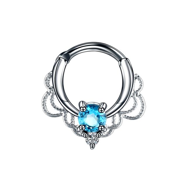 Copper Nose Hoop Septum Rings Crystal Ear Helix Clicker Piercings CZ Cartilage Daith Rook Earring Tragus Piercings Jewelry