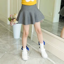 Новое поступление, юбки для девочек осенне-зимняя трикотажная детская одежда на пуговицах детские вязаные юбки для маленьких девочек, От 2 до 9 лет