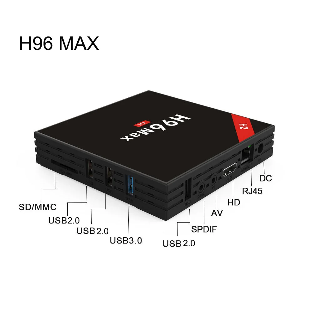 

Android TV Box H96 Max 4G 32G RK3328 Quad Core Set top box 2.4G 5G Wifi BT4.0 USB3.0 HDR10 4K VP9 Media Player V Android 8.1 TV