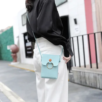 

Crossbody Single Shoulder Bag Mini Cellphone Bag with Strap Round Ring for Women MSJ99