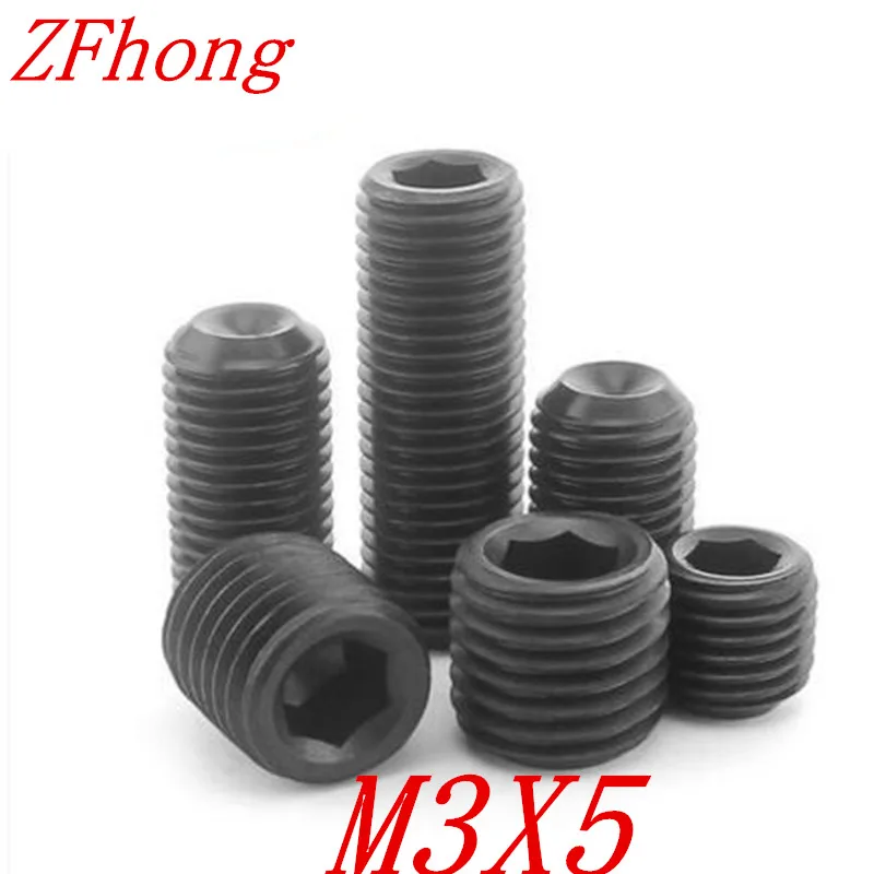 500PCS din916 m3x5 m3*5 black Allen Head Hex Socket Set Screw Grub