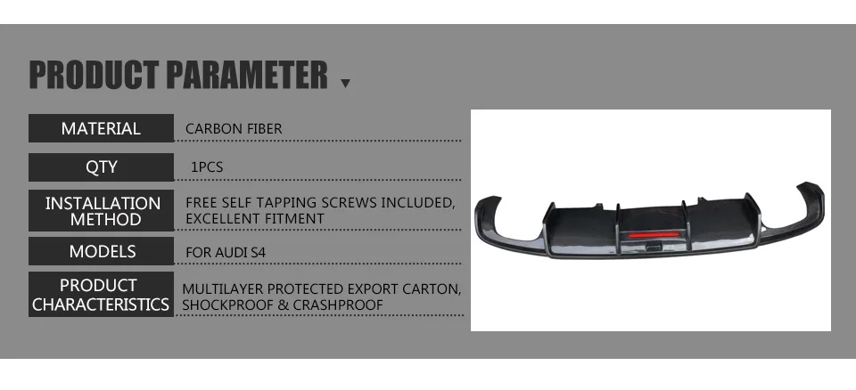 Диффузор, губа на задний бампер спойлер для Audi A4 B9 S4 A4 Sedan углеродного волокна диффузор фартук протектор