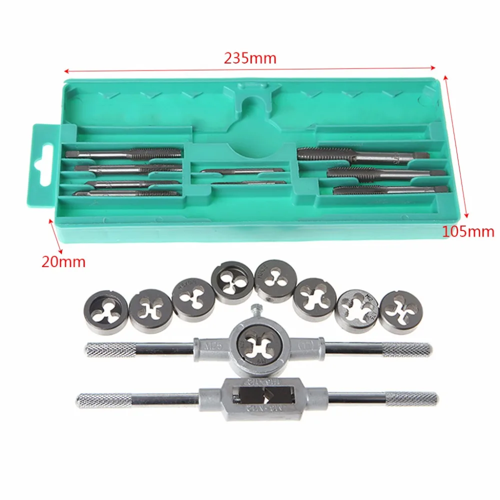 

20 Pcs Tap Die Set Metric Hand Threading Tool Tungsten Carbide Screw Thread Tap Die Set