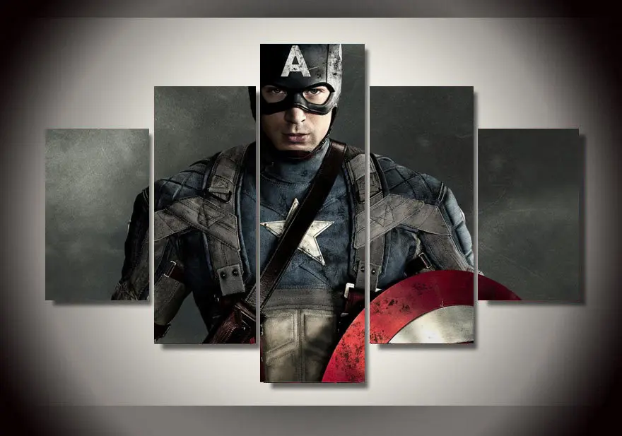 HD Printed Captain America Group Painting wall art Canvas Print room