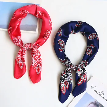 

YOUHAN 2018 Fashion Women Scarf 70*70cm Cashew Nuts Print Small Square Scarf Spring Summer Lady Scraf 2 Colors Head Scarf