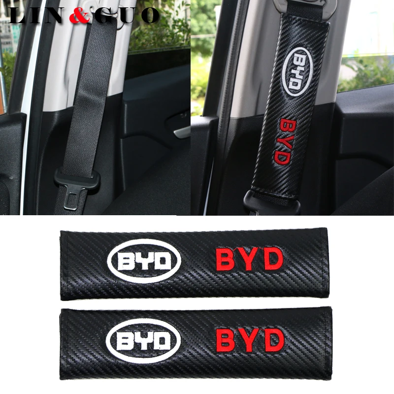 

2pcs/set case for byd f3 s6 Carbon fiber Seat Belt Cover Pad