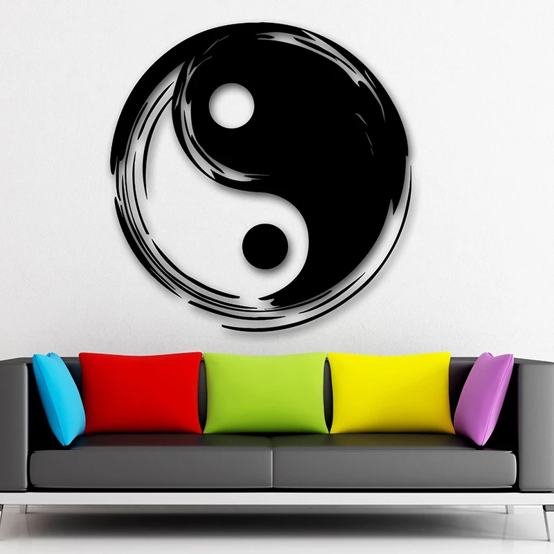 Yin Yang Taijitu настенные переводки китайский амулет философии наклейки для спальни