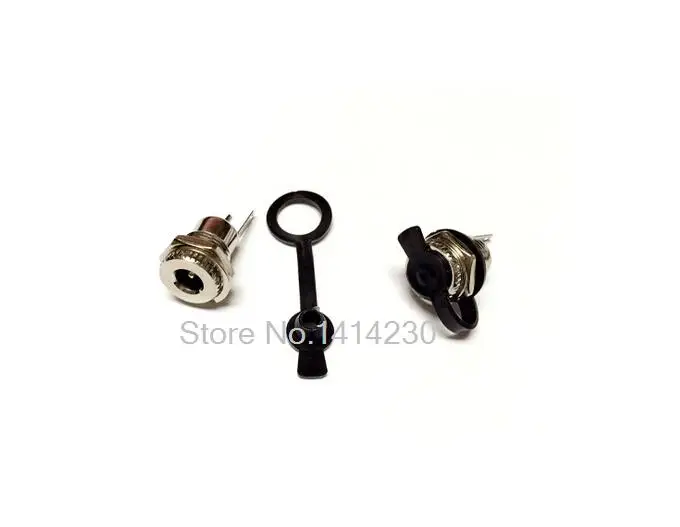 1PCS DC-099 5.5 mm x 2.5mm DC Power Jack Socket Female Panel Mount Connector With Black Waterproof Cap DC099