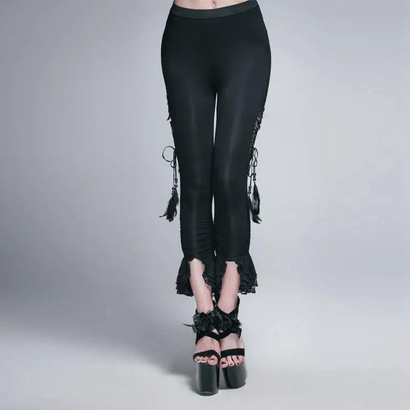 

Devil Fashion Women's Goth Gaucho Style Cropped Pants PT025