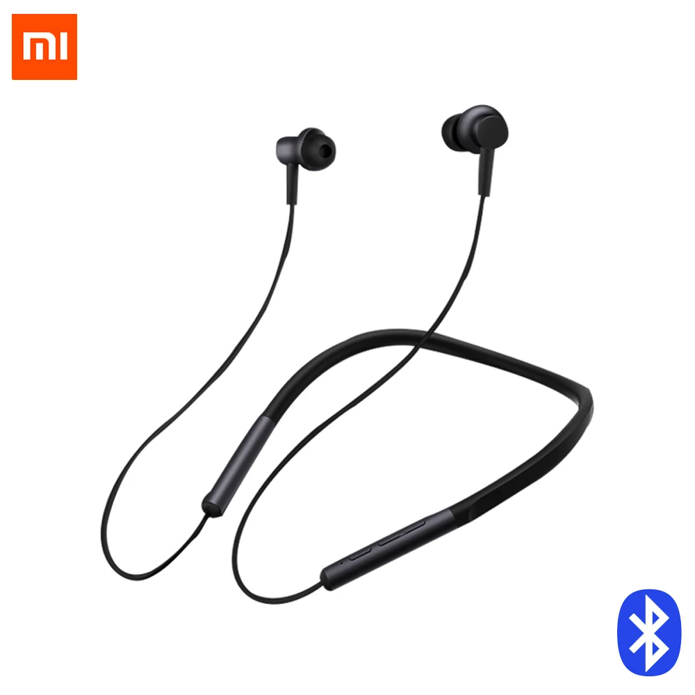 Xiaomi Bluetooth наушники с воротником, гарнитура, спортивные беспроводные Bluetooth наушники-вкладыши, магнитный микрофон, воспроизведение, двойные динамические наушники