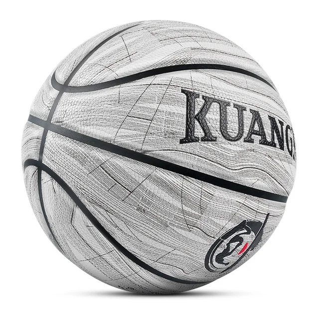 Kuangmi Schwarz Weiß PU Leder Basketball Ball NEUE Jugendliche Straße