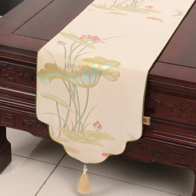 Lotus мульти размер длинные роскошные для вечеринок, скатерть свадьба современный обеденный стол коврик высокого класса Дамасская ткань кофе скатерти - Цвет: Светло-желтый