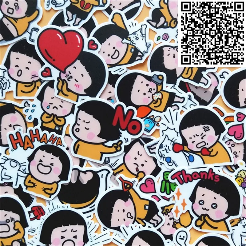 

40 pcs Little baby playing everyday Diy Sticker For Skateboard Luggage Phone Styling Home Toy cartoon Waterproof Stickers