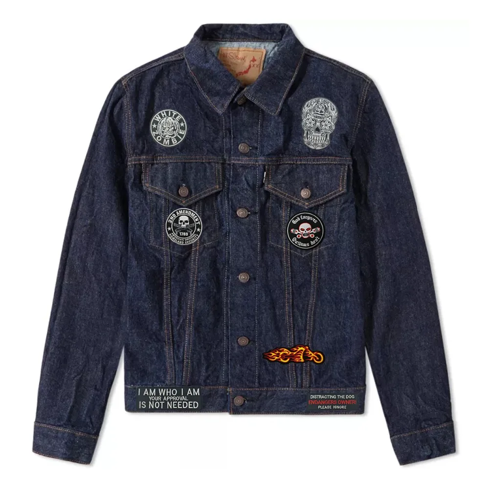 G0489 (5)GOD Forgives Outlaw Don't Motorcycle Embroidered Patch Iron On Patch for Jacket Vest Rider Patch