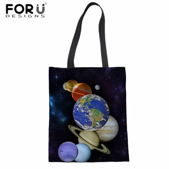 

FORUDESIGNS Women Handbag Planet Print Shoulder Bag for Teenager Girls Large Tote Bag Campus Daily Book Bolsa Top-handle Bag New