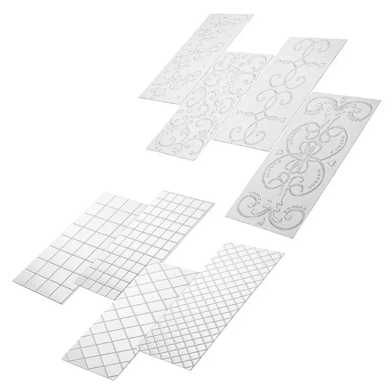 

4pc/Set Cake Mold Grid Transparent Texture Mat Cake Border Decorating Tools Cake Mold