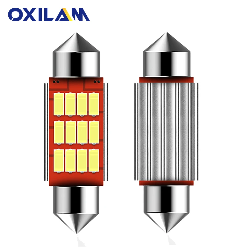 2 шт. гирлянда 31 мм 36 мм C5W светодиодный лампы ошибок автомобиля Подсветка салона 6000K белый авто номерной знак для чтения светильник плафона 12V