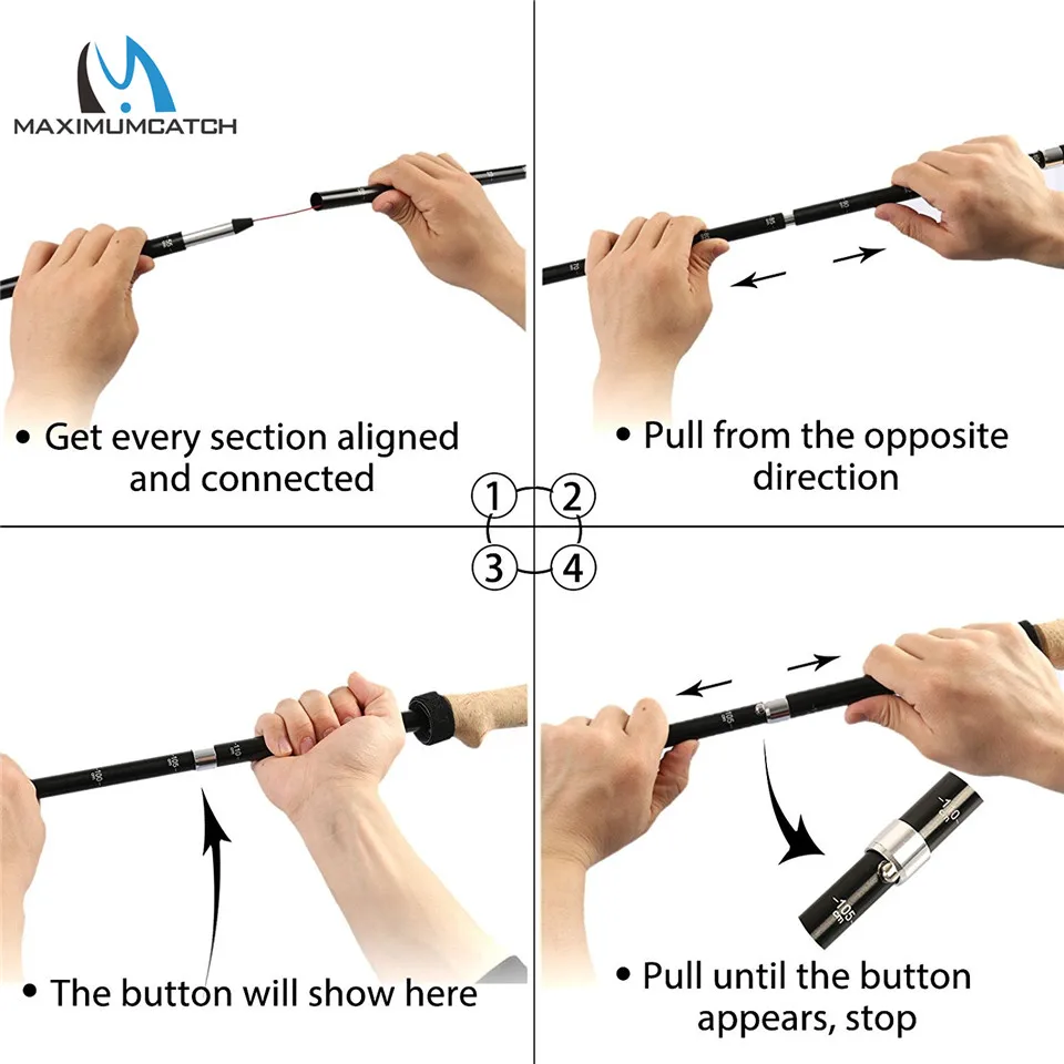 Maximumcatch алюминий/углеродное волокно Складная Походная болотная удочка рыболовные принадлежности