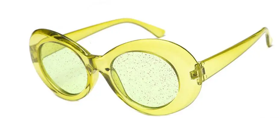 Трендовые яркие цвета женские Овальные Солнцезащитные очки Модные мужские блестящие прозрачные красные желтые зеленые фиолетовые очки UV400 - Цвет линз: Green