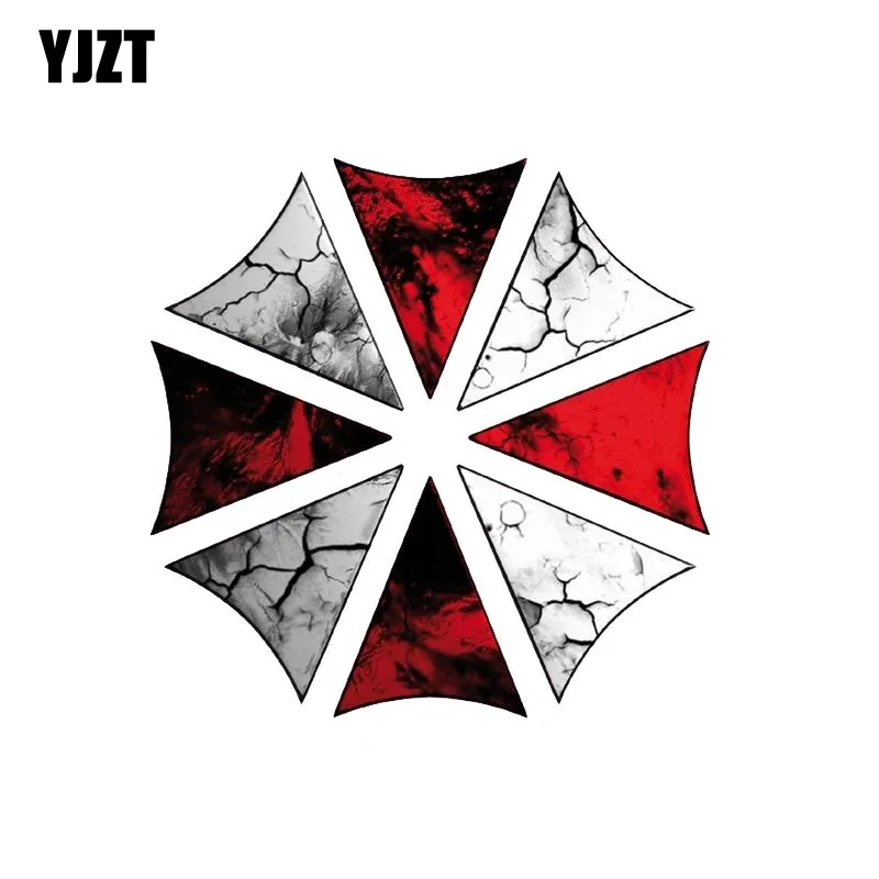 

YJZT 13CM*13CM Car Sticker Reflective Evil OFFICIAL RESIDENT EVIL UMBRELLA CORPORATION SYMBOL GREY Car Window Decal C1-7524