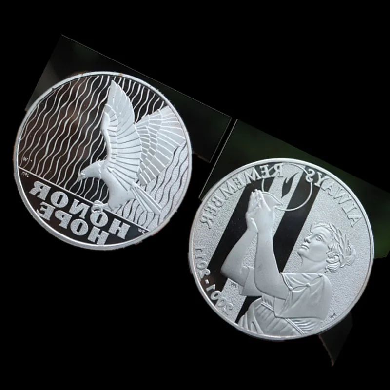Значок с надписью always rembemer honor hope 2001 2011 911 серебряным покрытием 40 мм сувенирная